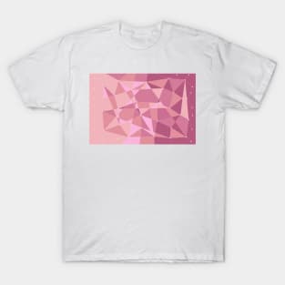 Abstract random geometric pattern Pink T-Shirt